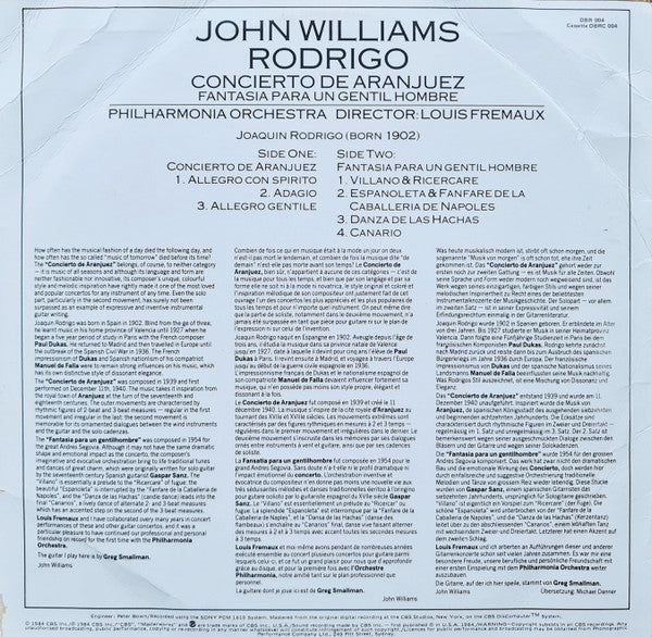John Williams (7), Joaquín Rodrigo : Concierto De Aranjuez, Fantasía Para Un Gentilhombre (LP, Album)