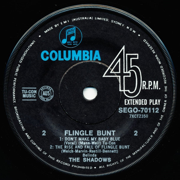 The Shadows : Flingle Bunt (7", EP)