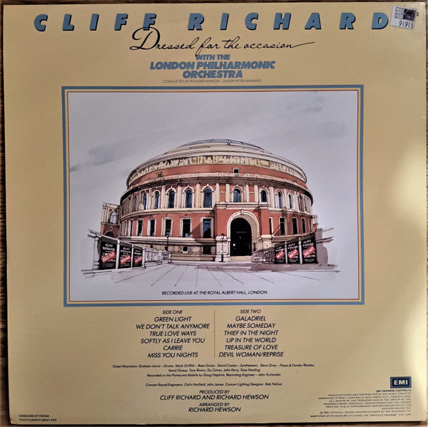 Cliff Richard With The London Philharmonic Orchestra* : Dressed For The Occasion (LP, Album)