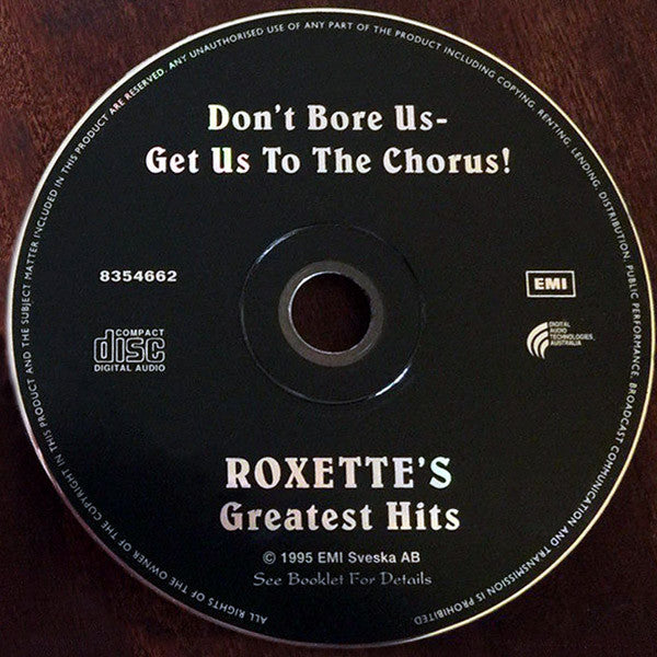 Roxette : Don't Bore Us - Get To The Chorus! (Roxette's Greatest Hits) (CD, Comp, M/Print, Bla)