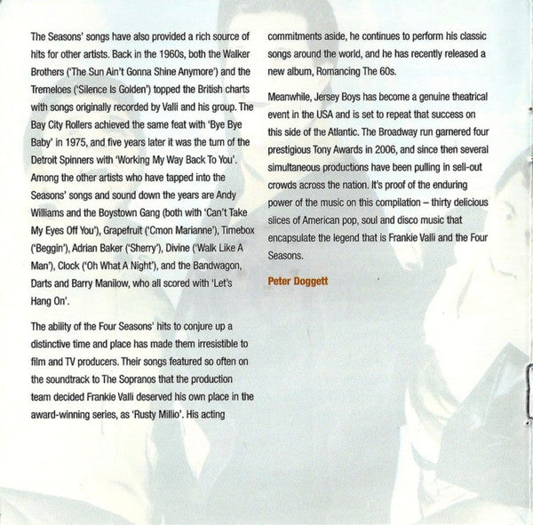 Frankie Valli And The Four Seasons* : Jersey's Best - The Very Best Of Frankie Valli And The Four Seasons (2xCD, Comp)