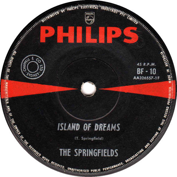 The Springfields : Island Of Dreams (7", Single)