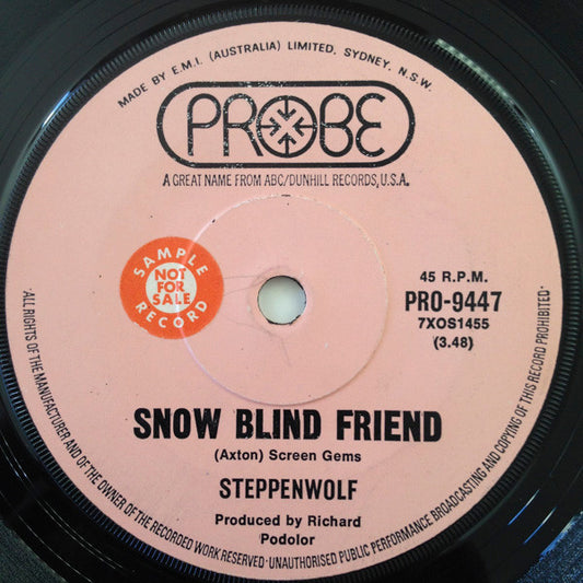 Steppenwolf : Snow Blind Friend / Berry Rides Again (7", Single)
