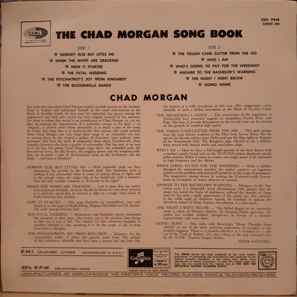 Chad Morgan : The Chad Morgan Song Book (LP, Album, Mono)