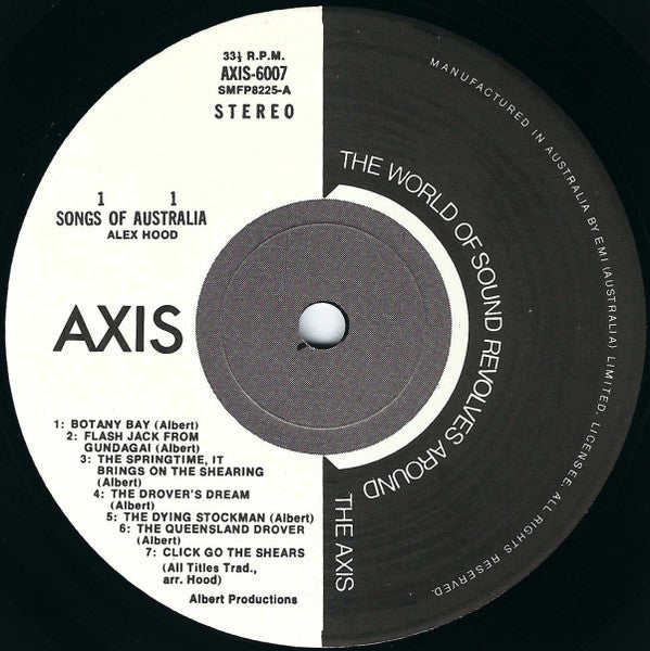 Alex Hood : Songs Of Australia (LP, Album, RE)