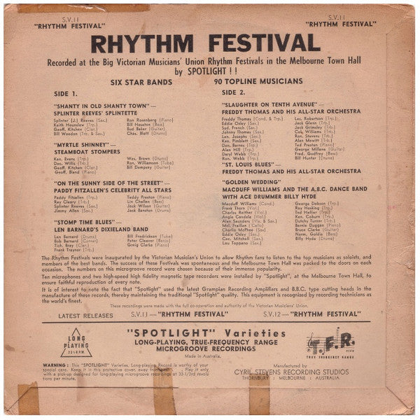 Various : Rhythm Festival (10", Album)