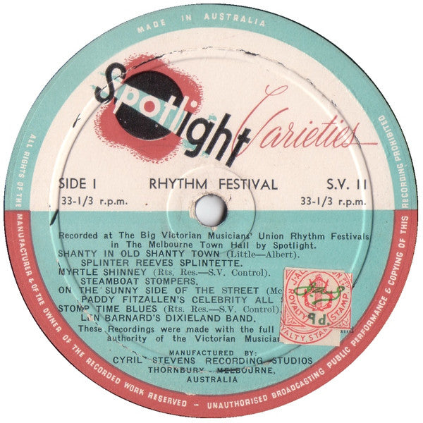 Various : Rhythm Festival (10", Album)
