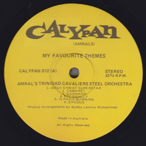 Amral's Trinidad Cavaliers : My Favourite Themes (LP, Album)