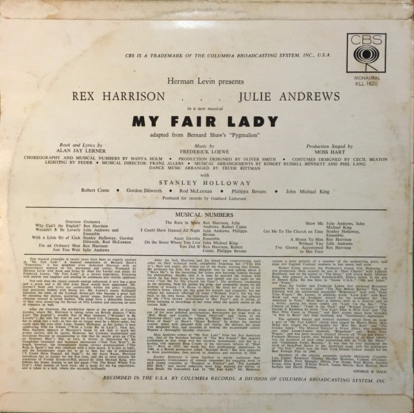 Rex Harrison, Julie Andrews : My Fair Lady (LP, Album, Mono, RE)