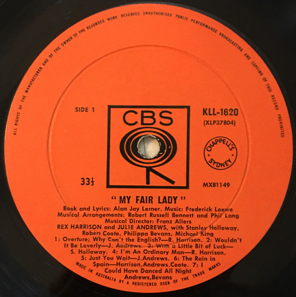 Rex Harrison, Julie Andrews : My Fair Lady (LP, Album, Mono, RE)