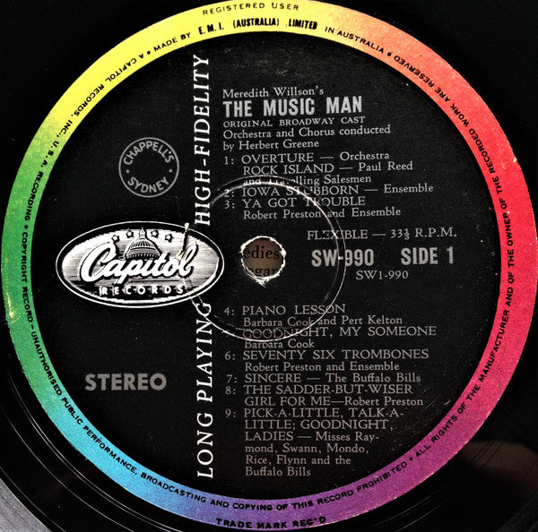 Meredith Willson : The Music Man - Original Broadway Cast (LP, Album)