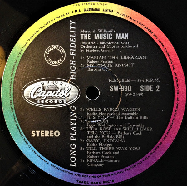 Meredith Willson : The Music Man - Original Broadway Cast (LP, Album)