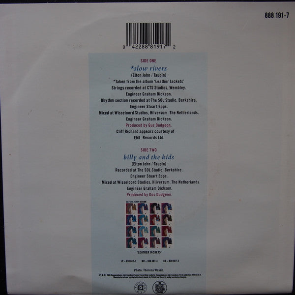 Elton John & Cliff Richard : Slow Rivers (7", Single)