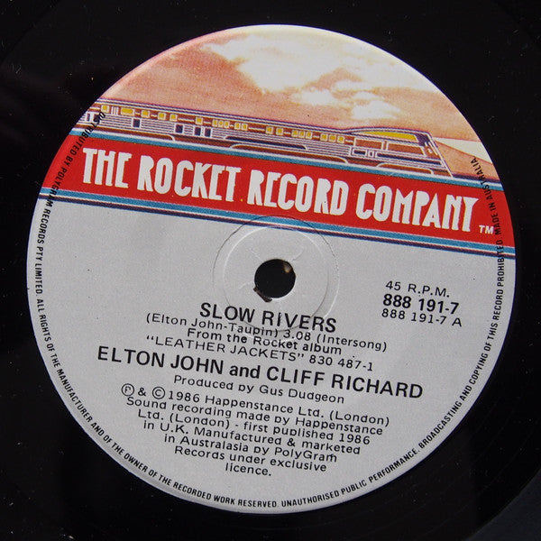 Elton John & Cliff Richard : Slow Rivers (7", Single)
