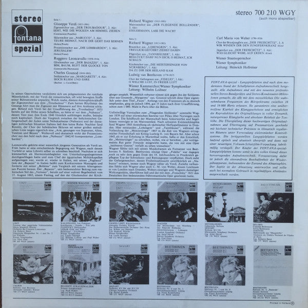 Wiener Staatsopernchor - Wiener Kammerchor - Wiener Symphoniker - Heinrich Hollreiser - Wilhelm Loibner : Opernchöre (LP, Comp)