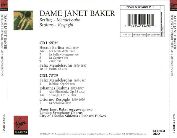Janet Baker : Berlioz • Mendelssohn • Brahms • Respighi (2xCD, Comp)