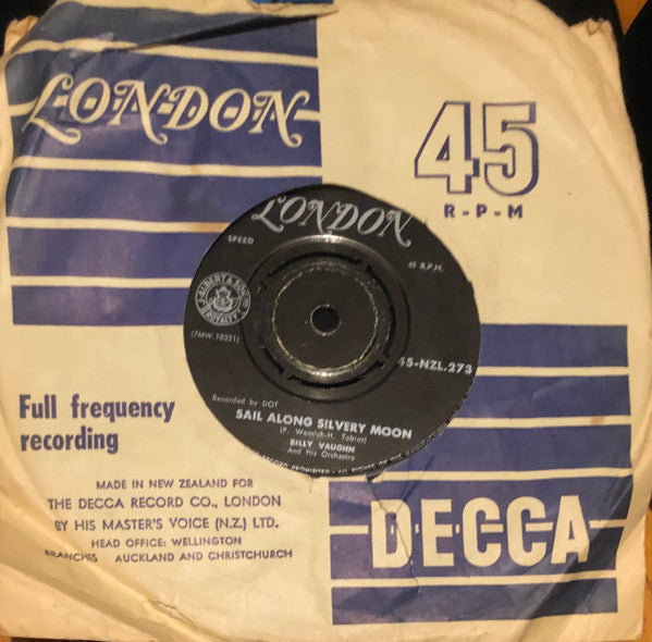 Billy Vaughn And His Orchestra : Sail Along Silvery Moon / Raunchy (7", Single)