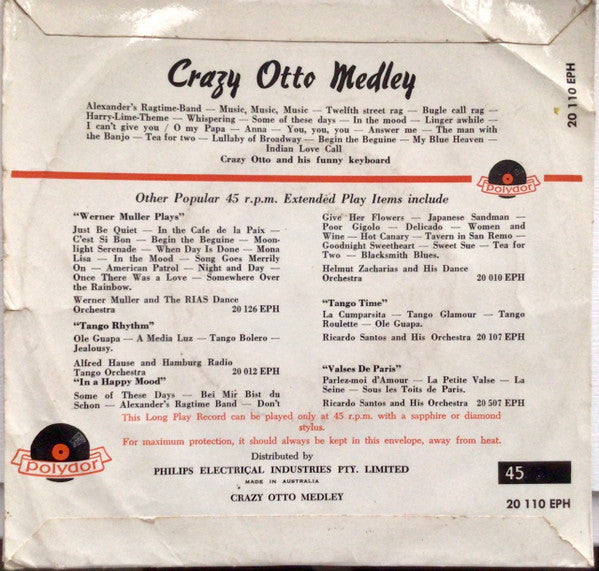 Crazy Otto* : Crazy Otto Medley (7", EP)