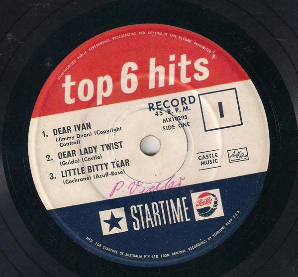 Unknown Artist : Top 6 Hits (7", EP)