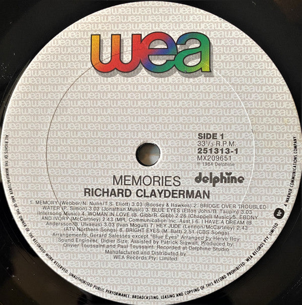 Richard Clayderman : Memories (LP, Album, Gat)