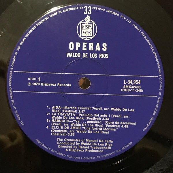 Waldo De Los Rios : Operas (LP, Album, Gat)