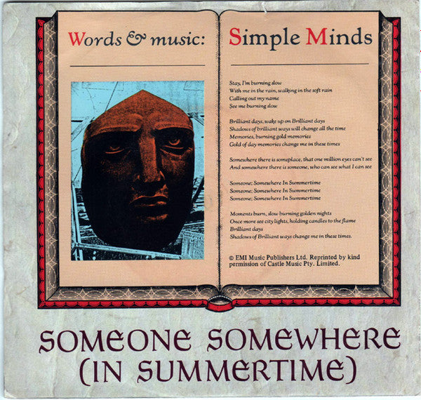 Simple Minds : Someone Somewhere (In Summertime) (7")