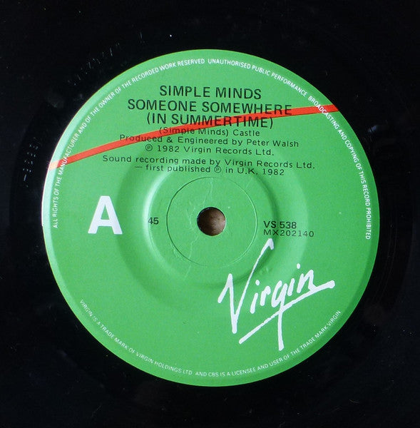 Simple Minds : Someone Somewhere (In Summertime) (7")