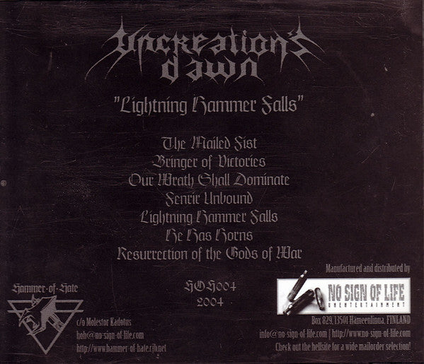 Uncreation's Dawn : Lightning Hammer Falls (CD, Album)