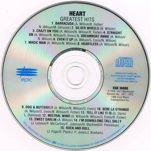 Heart : Greatest Hits (CD, Comp, RE)