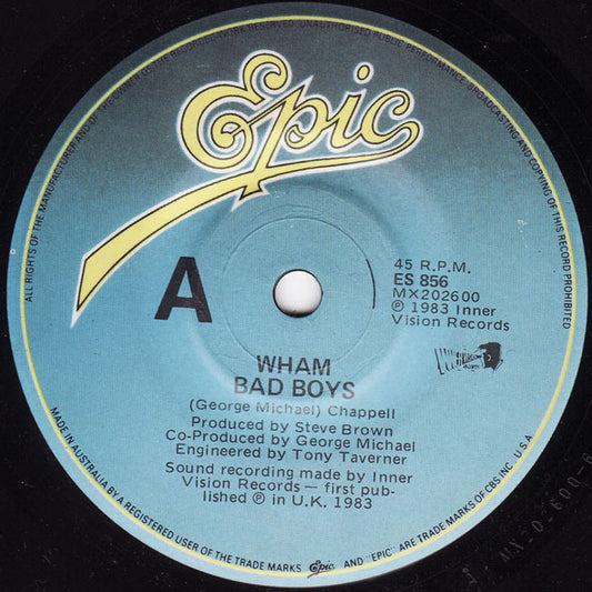 Wham* : Bad Boys (7", Single)