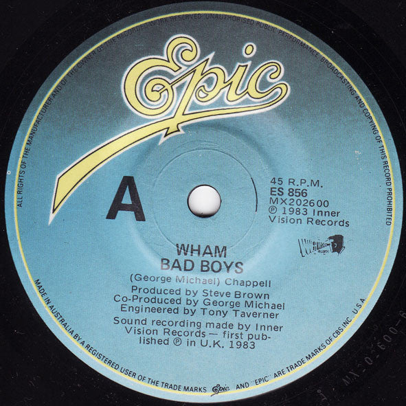 Wham* : Bad Boys (7", Single)