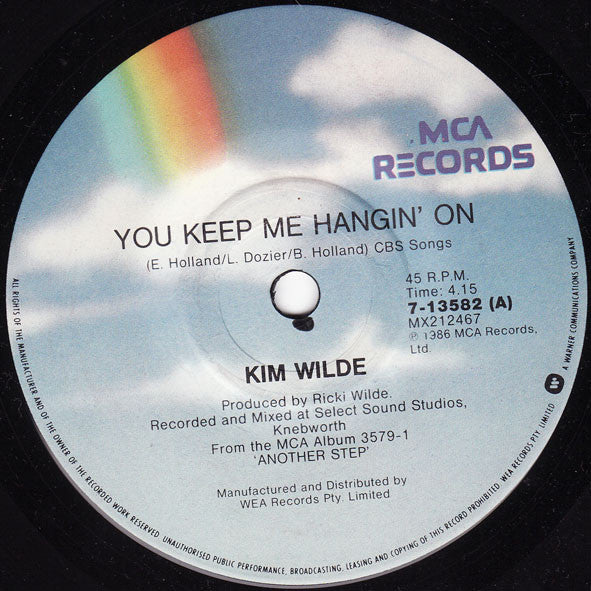 Kim Wilde : You Keep Me Hangin' On (7", Single)