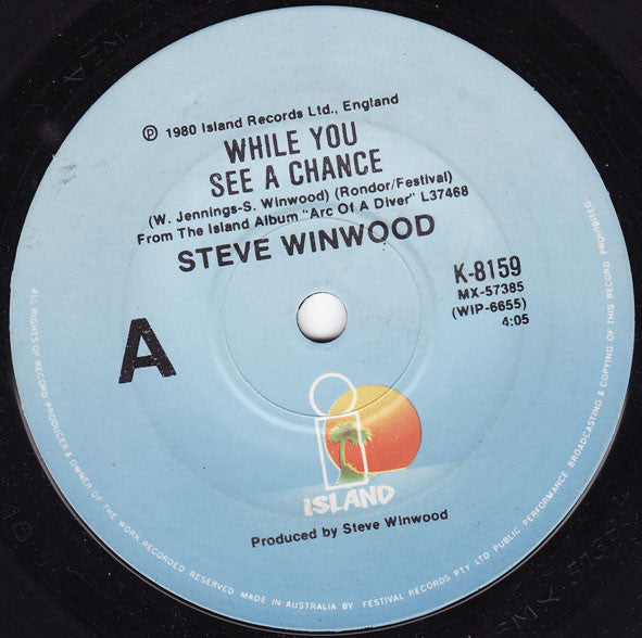 Steve Winwood : While You See A Chance (7")