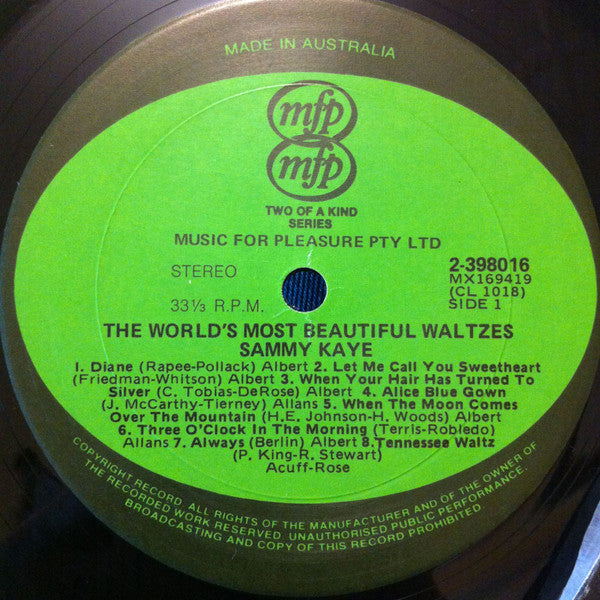 Sammy Kaye : The World's Most Beautiful Waltzes (2xLP, Album)