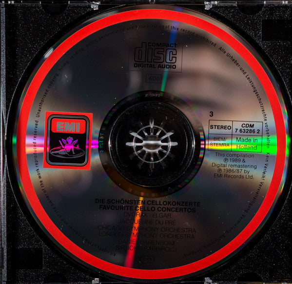 Jacqueline Du Pré : Die Schönsten Cellokonzerte = Favourite Cello Concertos = Les Plus Célèbres Concertos Pour Violoncelle (3xCD, Comp, RM, EMI)