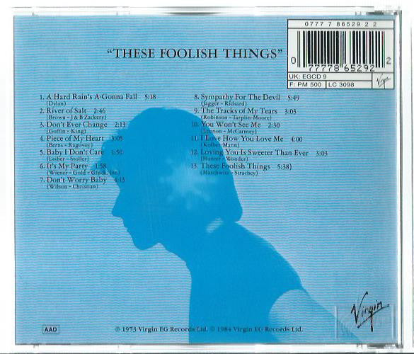 Bryan Ferry : These Foolish Things (CD, Album, RE)
