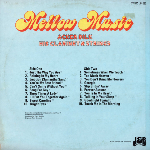 Acker Bilk His Clarinet And Strings : Mellow Music 20 All Time Greats (LP)