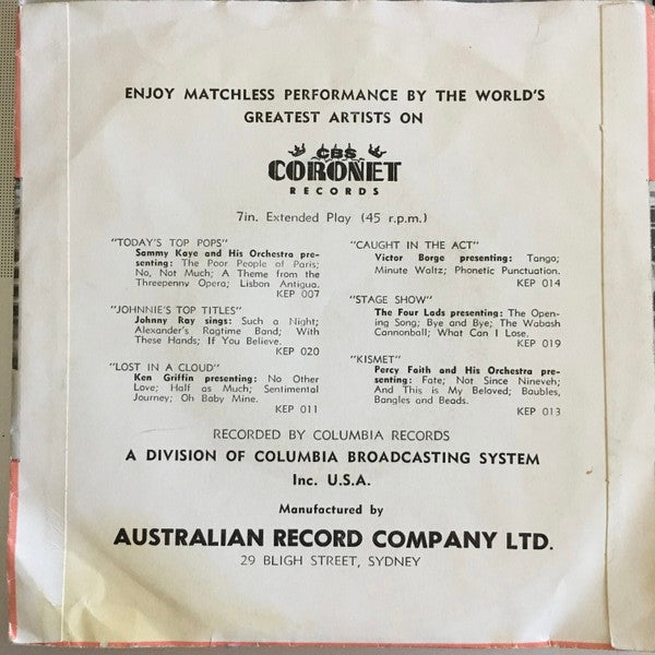 Various : Songs From The King And I (7", EP, Mono)