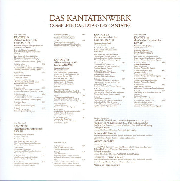 Johann Sebastian Bach : Das Kantatenwerk = Complete Cantatas | BWV180-184 | Vol. 42 (2xLP, RE + Box)