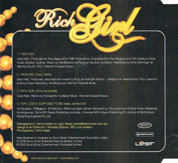 Selwyn : Rich Girl (CD, Single)