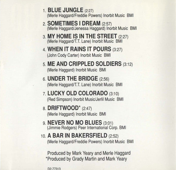 Merle Haggard : Blue Jungle (CD, Album)