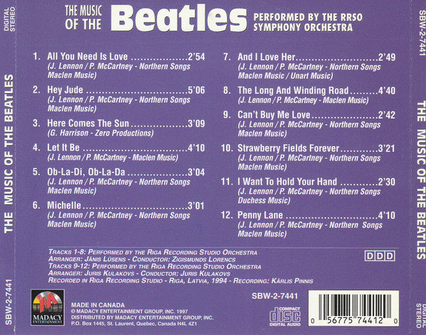 The RRSO Symphony Orchestra* : The Music Of The Beatles  (CD, Album)