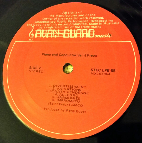 Saint-Preux : Concerto (LP, Album)