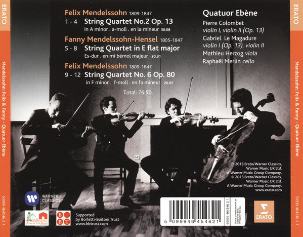 Mendelssohn*, Quatuor Ebène : Felix & Fanny (CD, Album)