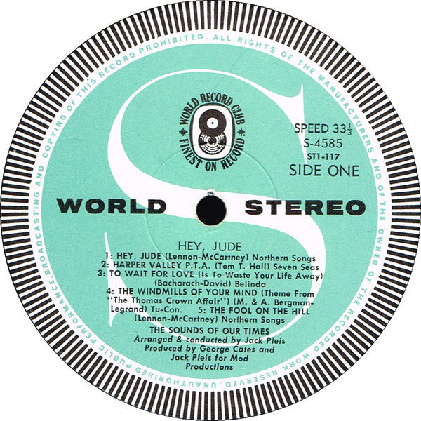 The Sounds Of Our Times : The Sounds Of Our Times Play Hey Jude & Other Favourites (LP, Album, Club)