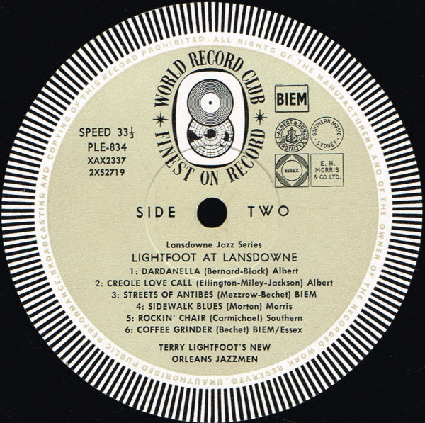 Terry Lightfoot's Jazzmen : Lightfoot At Lansdowne (LP, Album, Mono, Club, RP)