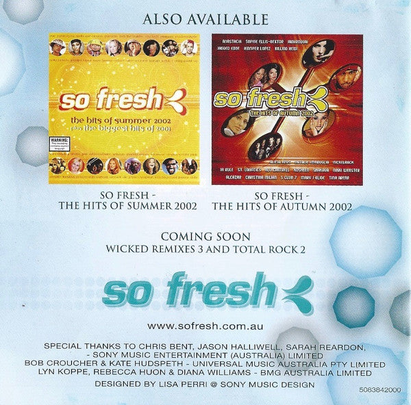 Various : So Fresh: The Hits Of Winter 2002 (CD, Comp)
