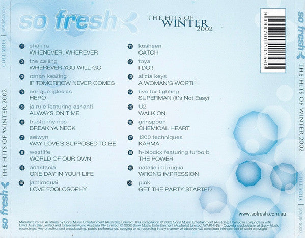 Various : So Fresh: The Hits Of Winter 2002 (CD, Comp)
