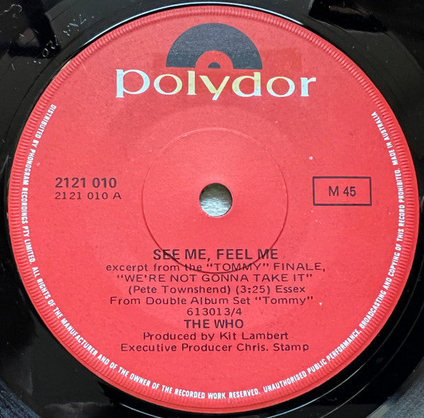 The Who : See Me, Feel Me / Overture From Tommy (7", Single)