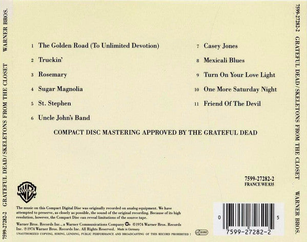 Grateful Dead* : The Best Of - Skeletons From The Closet (CD, Comp, RE, RM)